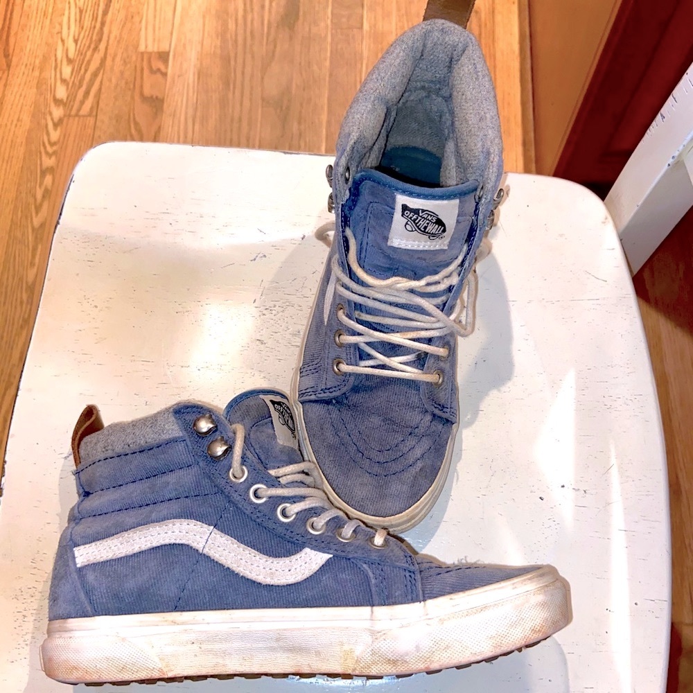 Vans blue corduroy high tops